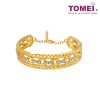 TOMEI Link Chain in Twisted Parallel Bangle, Yellow Gold 916 (AS-YG1358B-2C)