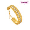 TOMEI Link Chain in Twisted Parallel Bangle, Yellow Gold 916 (AS-YG1358B-2C)