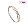 TOMEI Dual-Tone Diamond Bangle, White+Rose Gold 750 (B0932)