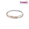 TOMEI Dual-Tone Diamond Bangle, White+Rose Gold 750 (B0932)